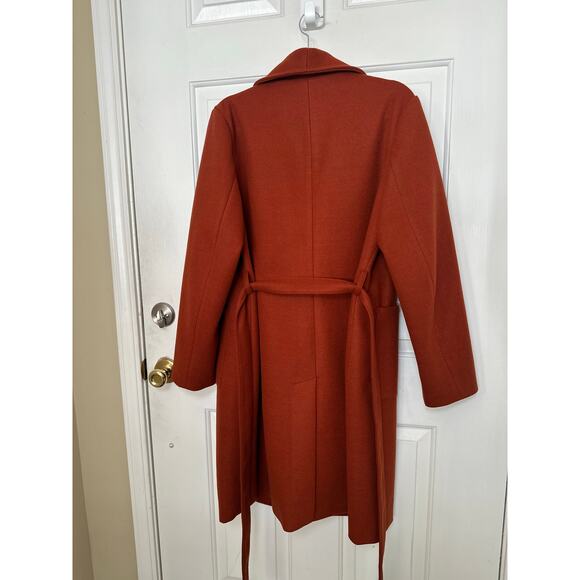 Avec Les Filles Coat Women's Size XL Rust Brown Long Sleeve Belted Wrap Coat - Picture 8 of 12